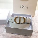 AAA Replica Dior White Leather Belt For Women